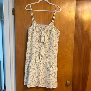 Blue Floral Sundress with Spaghetti Straps